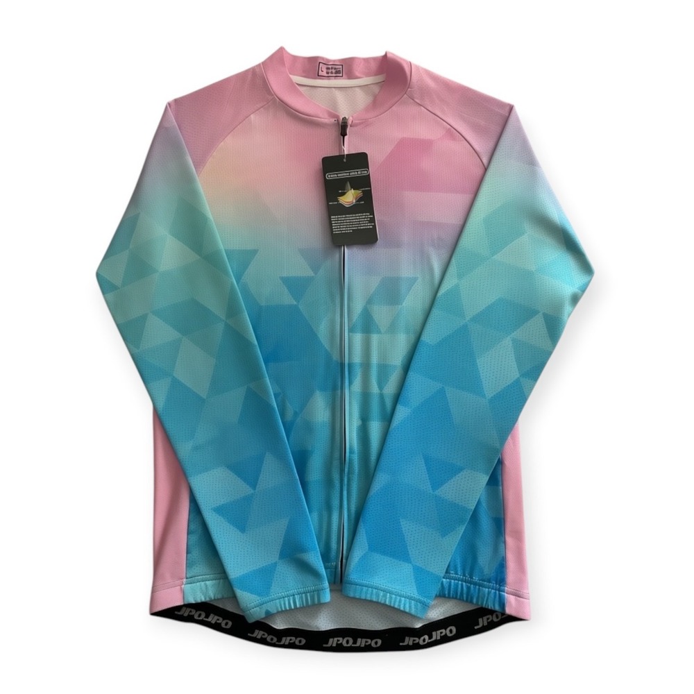 JPOJPO Cycling Jersey Pink Blue Gradient Size Large Women